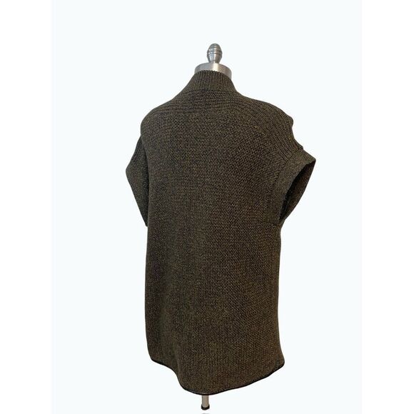 Tyler Boe Dark Green Wrap sleeveless Cardigan Vest Small - Picture 3 of 5
